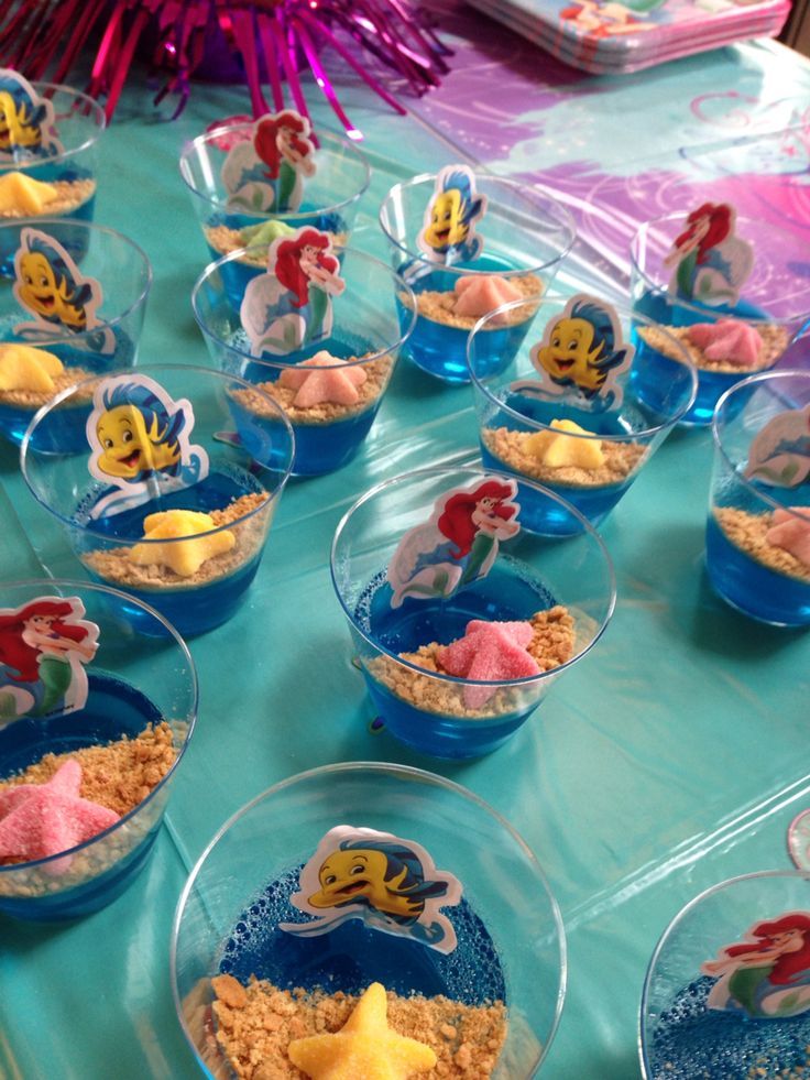 Little Mermaid Ocean Jello Cups Mermaid birthday party decorations