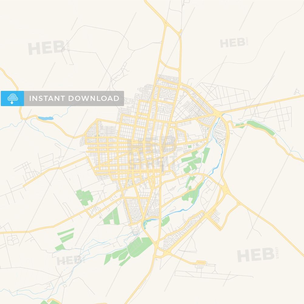 Printable street map of Calama, Chile - HEBSTREITS Sketches | Map, Map ...