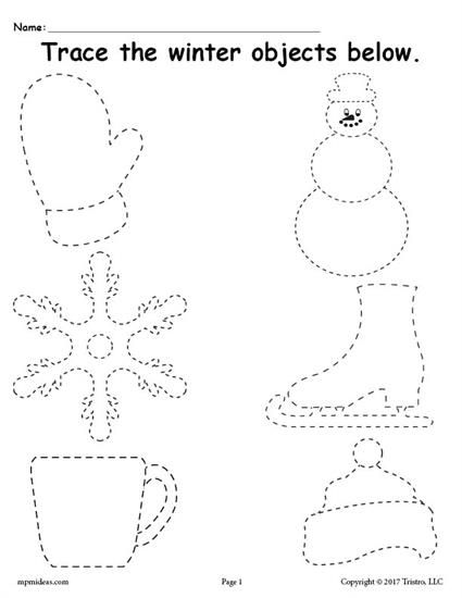 FREE Printable Winter Tracing Worksheet! | Winter activities preschool ...