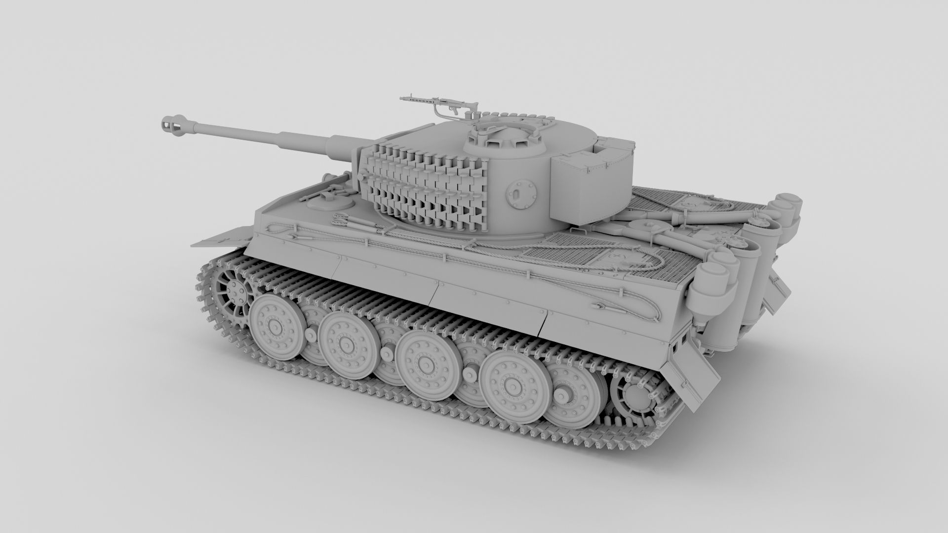 Fully built Panzer Tiger Tank Late 1944 Clay (interior and engine) # ...