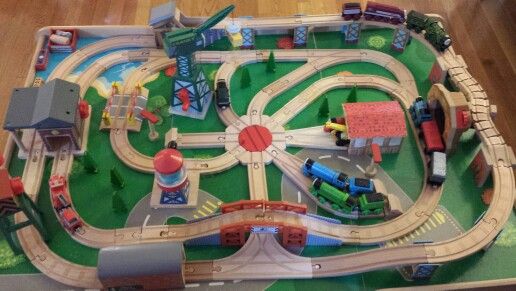 Download Wooden railway track layout - designed by my husband - we used a big box of track from amazon ...