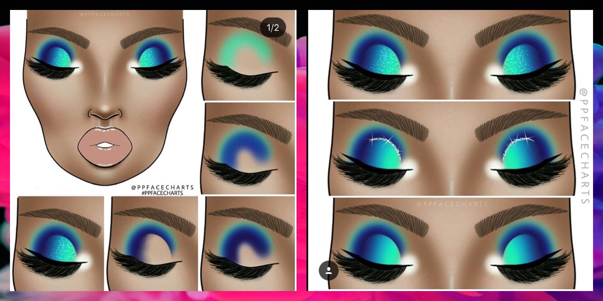 Advanced Eyeshadow Inspiration Face Chart | Creative eye makeup, Almond ...