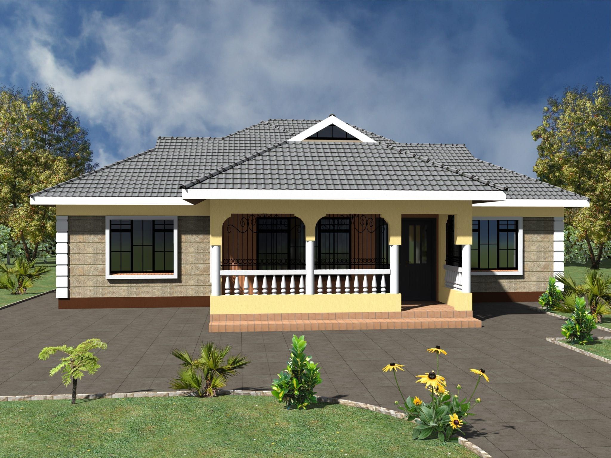 Three Bedroom House Plans Without Garage 3 Bedroom Design 1107b – Hpd ...