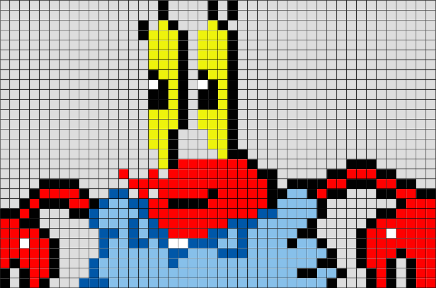 Spongebob Squarepants Mr. Krabs Pixel Art | Pixel art, Lego art, Pixel