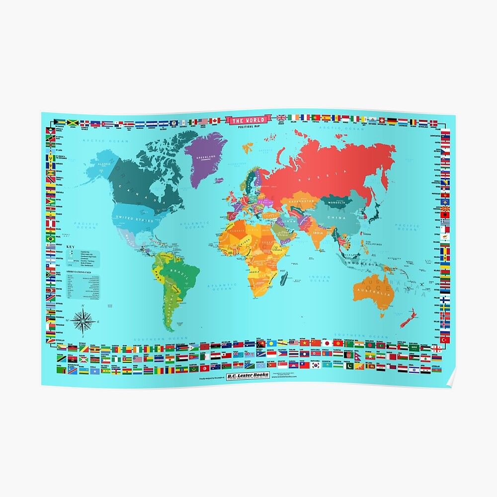 World Map With Countries, Detailed World Map, Sale Poster, Country ...