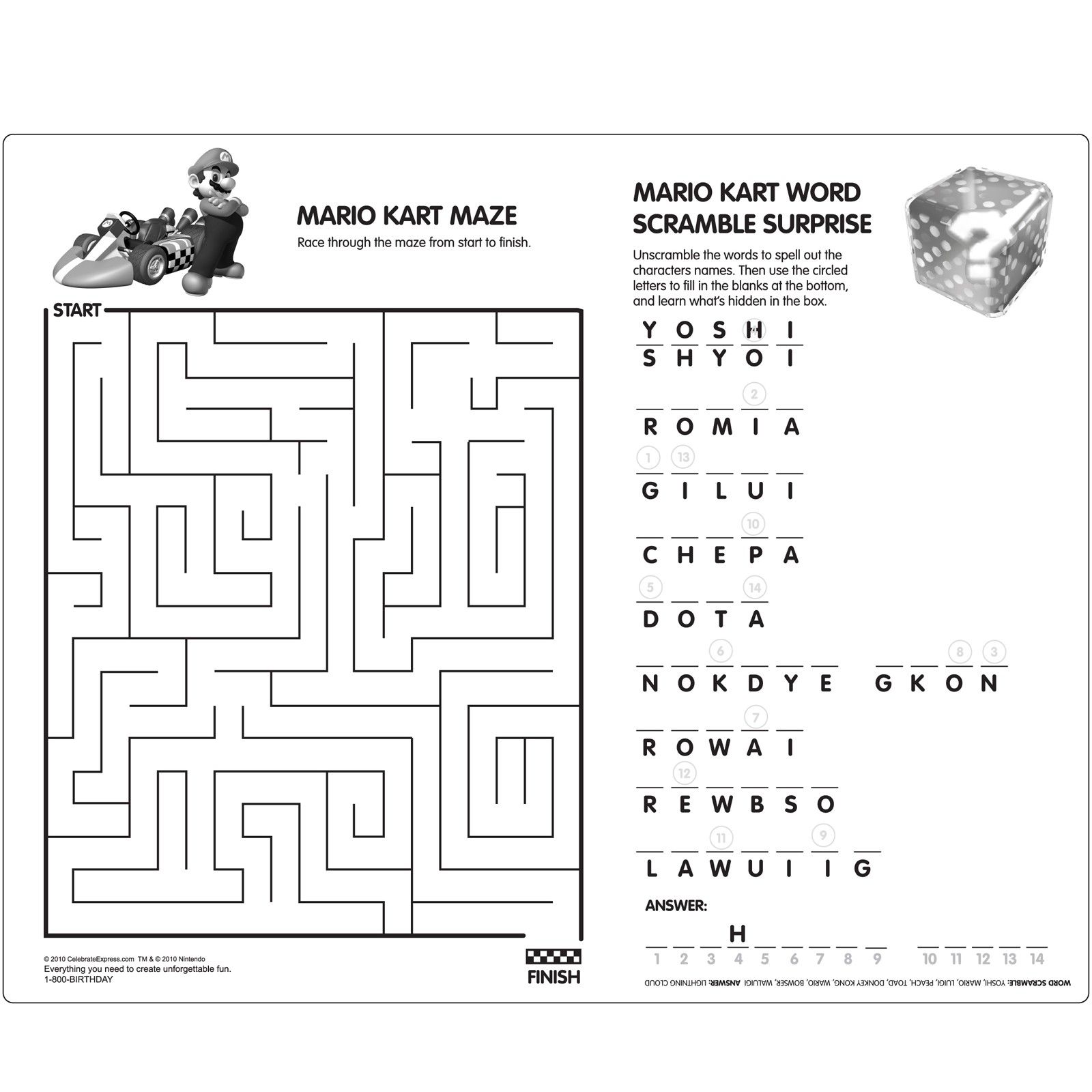 Mario Worksheets