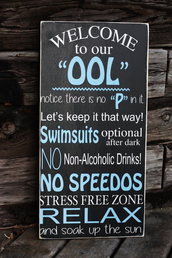 Funny Pool Sign / Welcome to Our Pool / Dont Pee in the Pool - Etsy ...