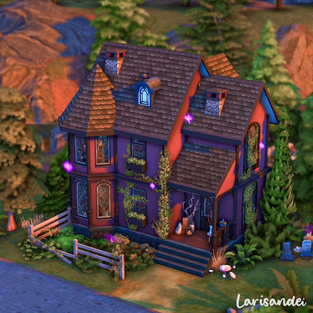 Haunted Fortune Teller's Home | Sims 4 house design, Sims 4 houses ...