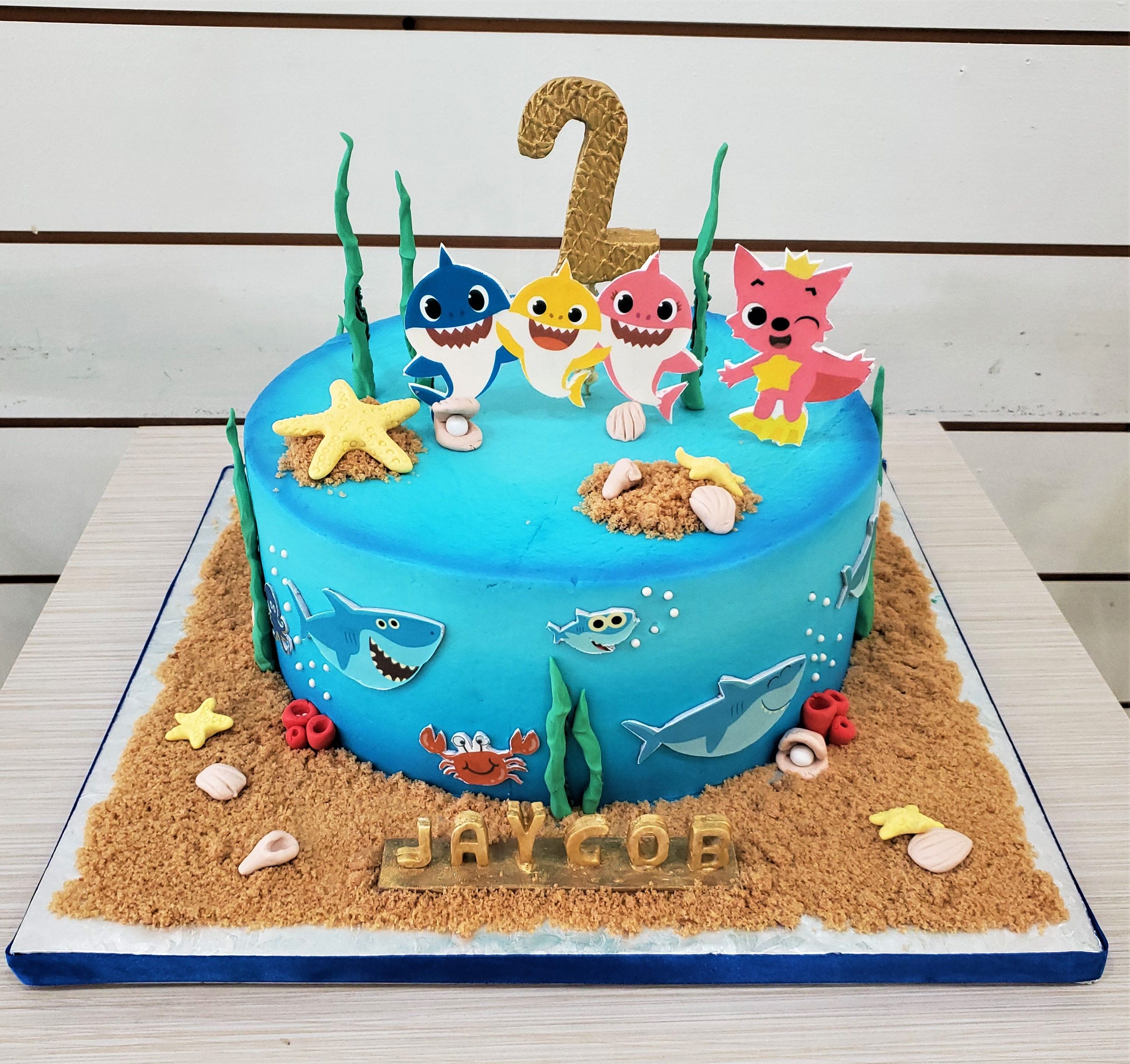 Baby Shark Birthday cake Second Birthday Cakes, Shark Birthday Cakes ...