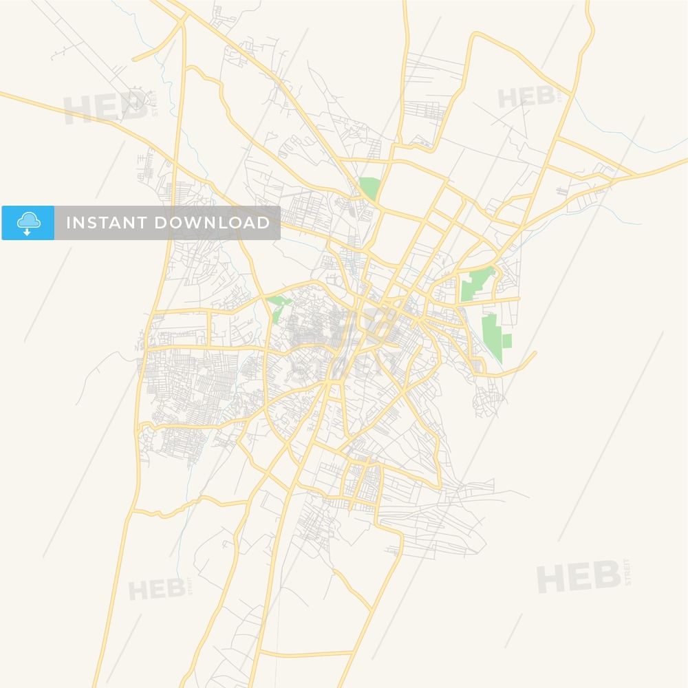 Printable street map of Quetta, Pakistan - HEBSTREITS | Street map, Map ...