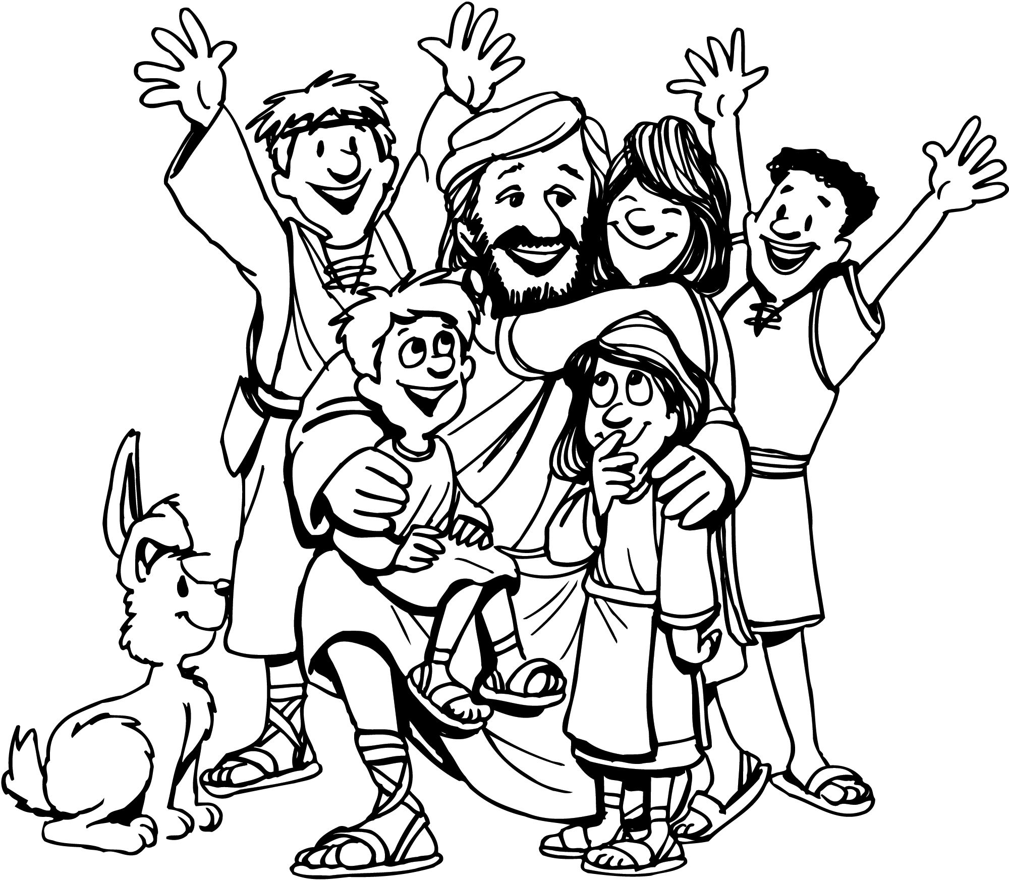 Free Coloring Pages Jesus And Children