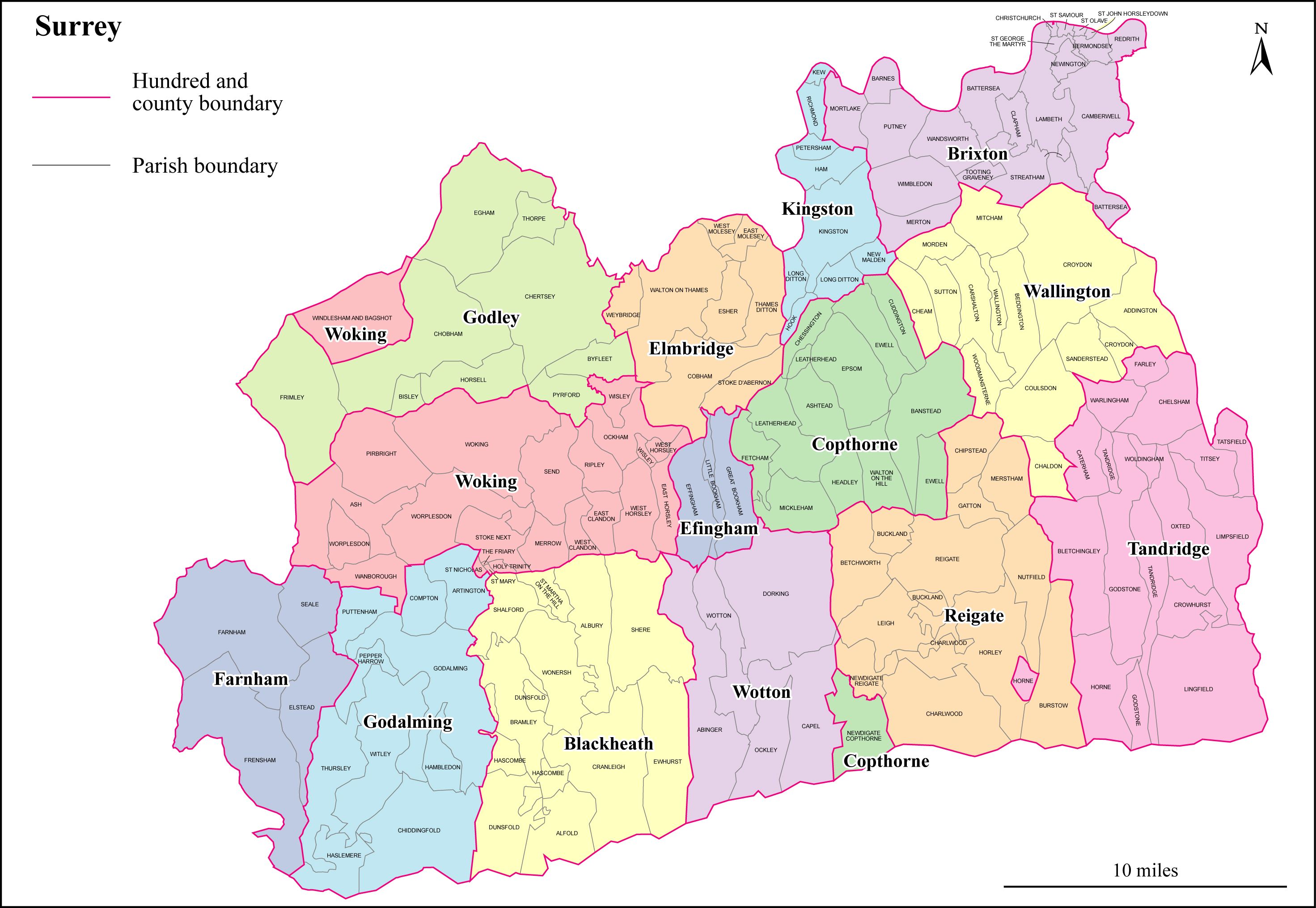 Map Of Surrey Uk - South Carolina On The Map