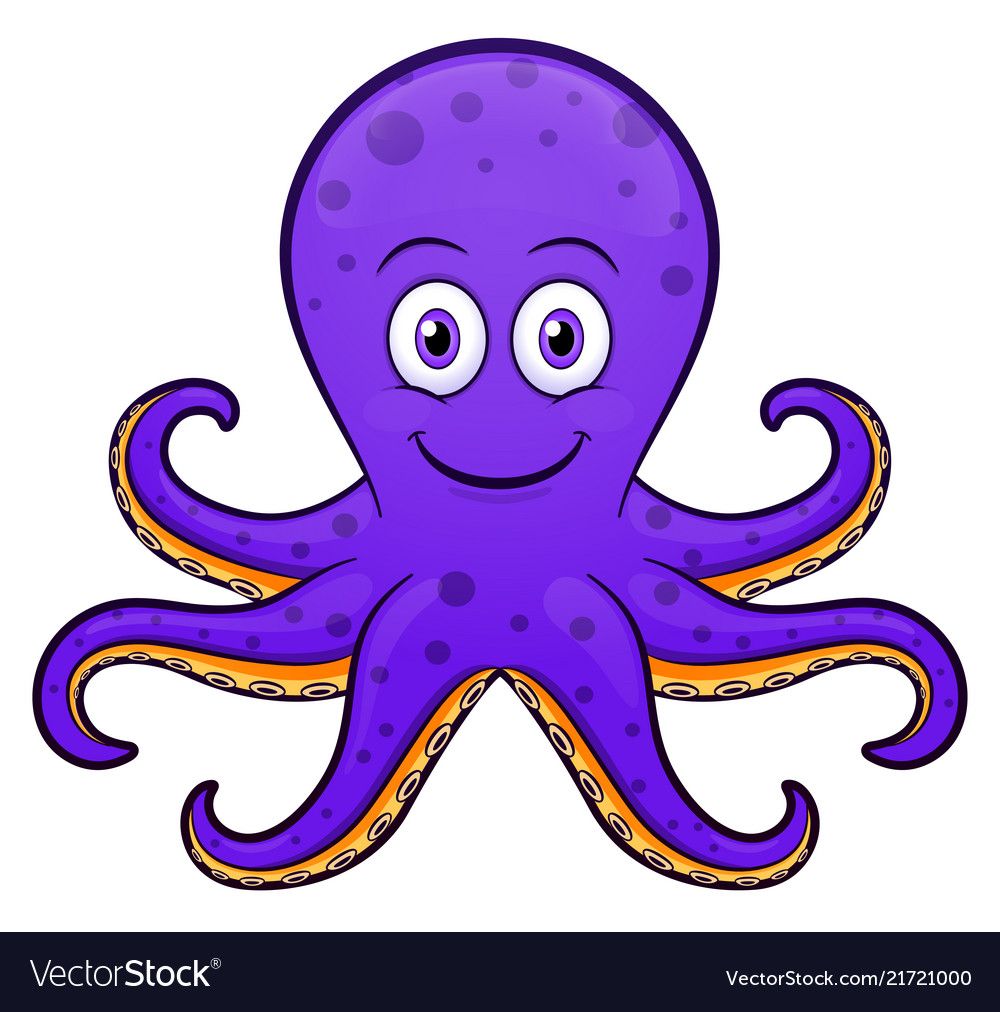 Octopus cartoon purple design Royalty Free Vector Image | Imagenes de ...