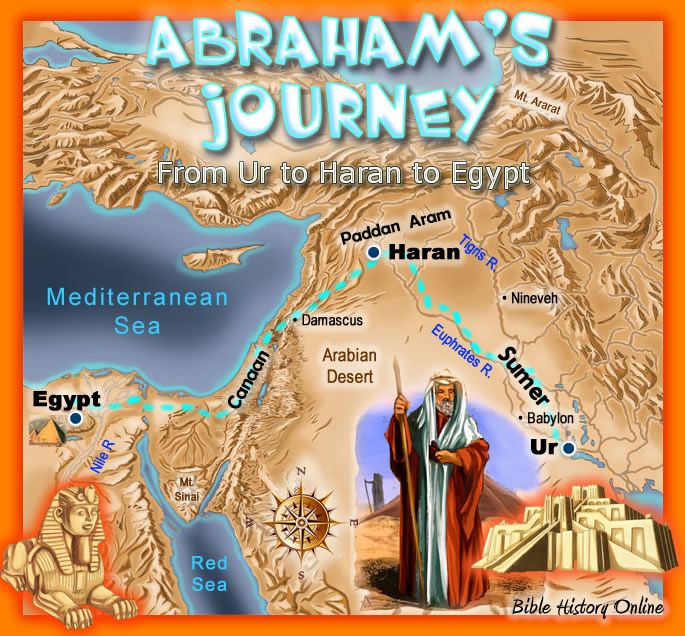 Map and History of Abraham's Journey from Ur of the Chaldees to Haran ...