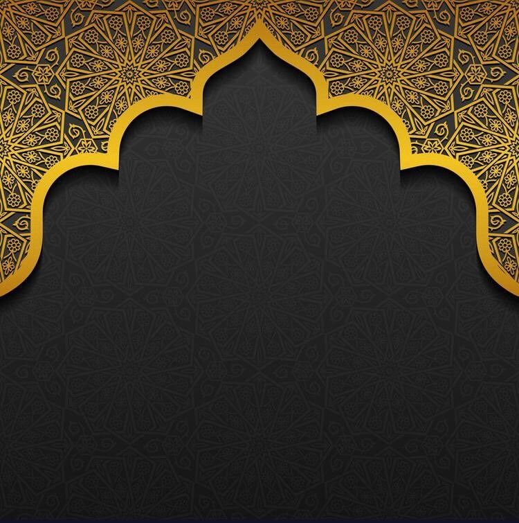 an islamic background with gold and black ornaments