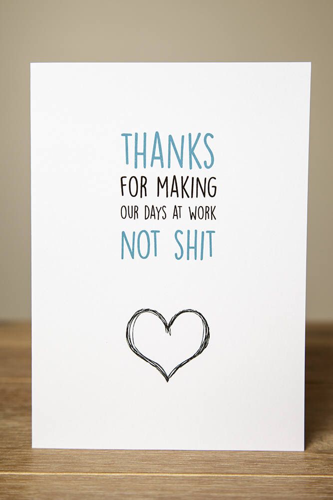 Greeting Card - Thanks, Thank you, Valentine, Work, Co-worker