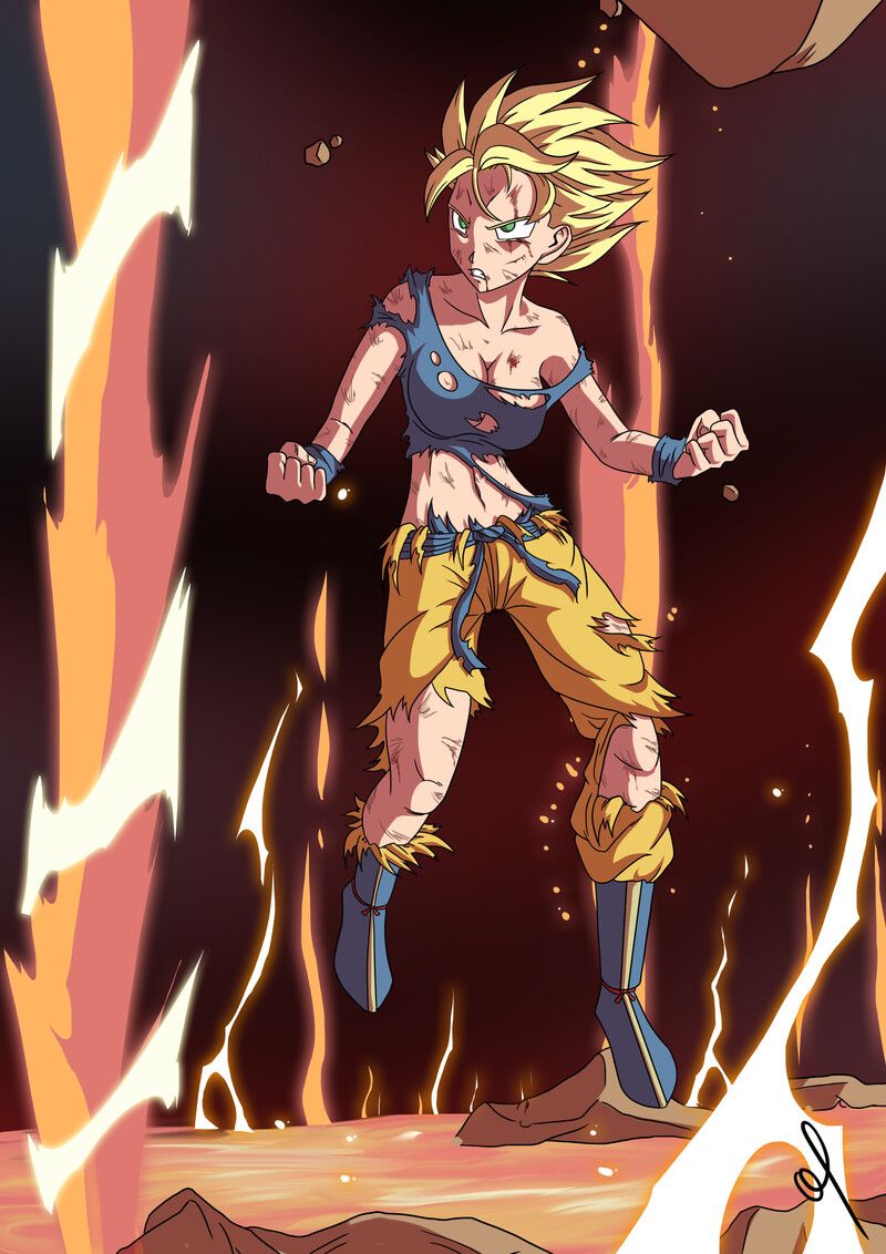 ArtStation - Son Goku gender bend, Omkar Patole | Dragon ball super ...