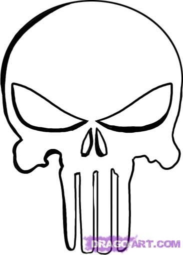 how to draw the punisher skull step 4 | Punisher skull, Punisher, Skull