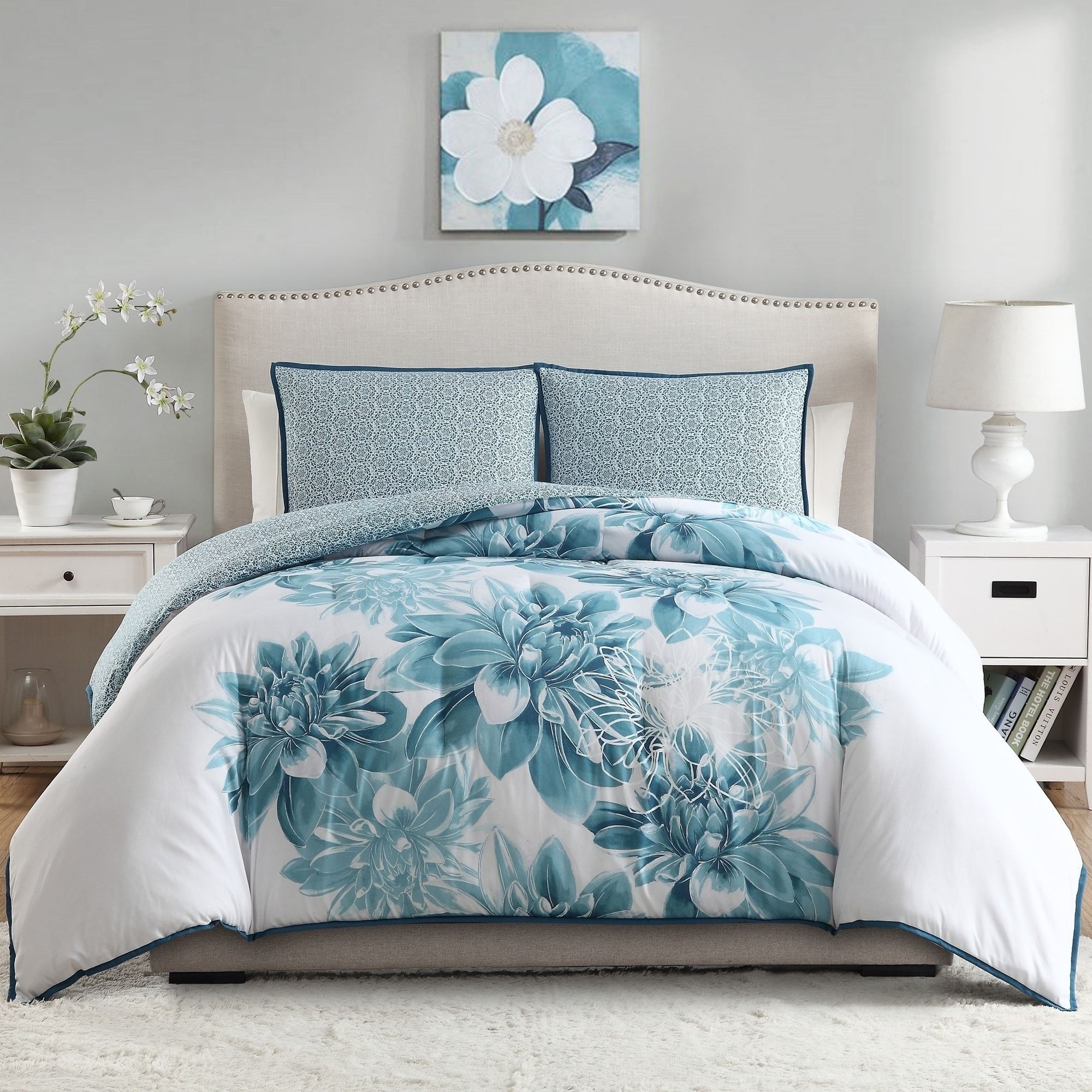 White Birch Brooklyn Floral Reversible 2 & 3 Piece (Full - Queen - 3 ...