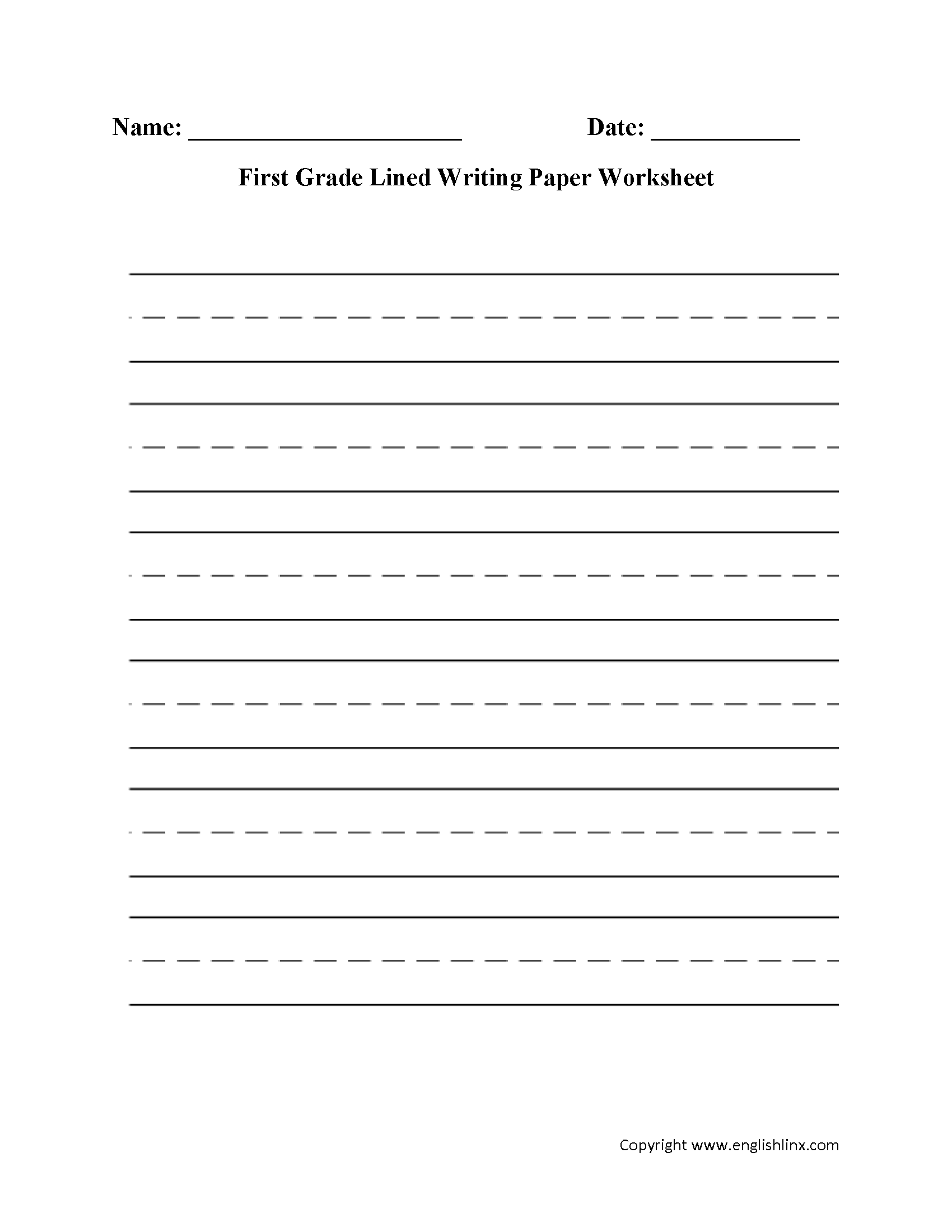 1st Grade Handwriting Worksheets