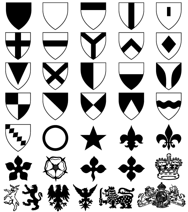 Heraldic Shield Coat of Arms Vector & Photoshop Shapes | Coat of arms ...