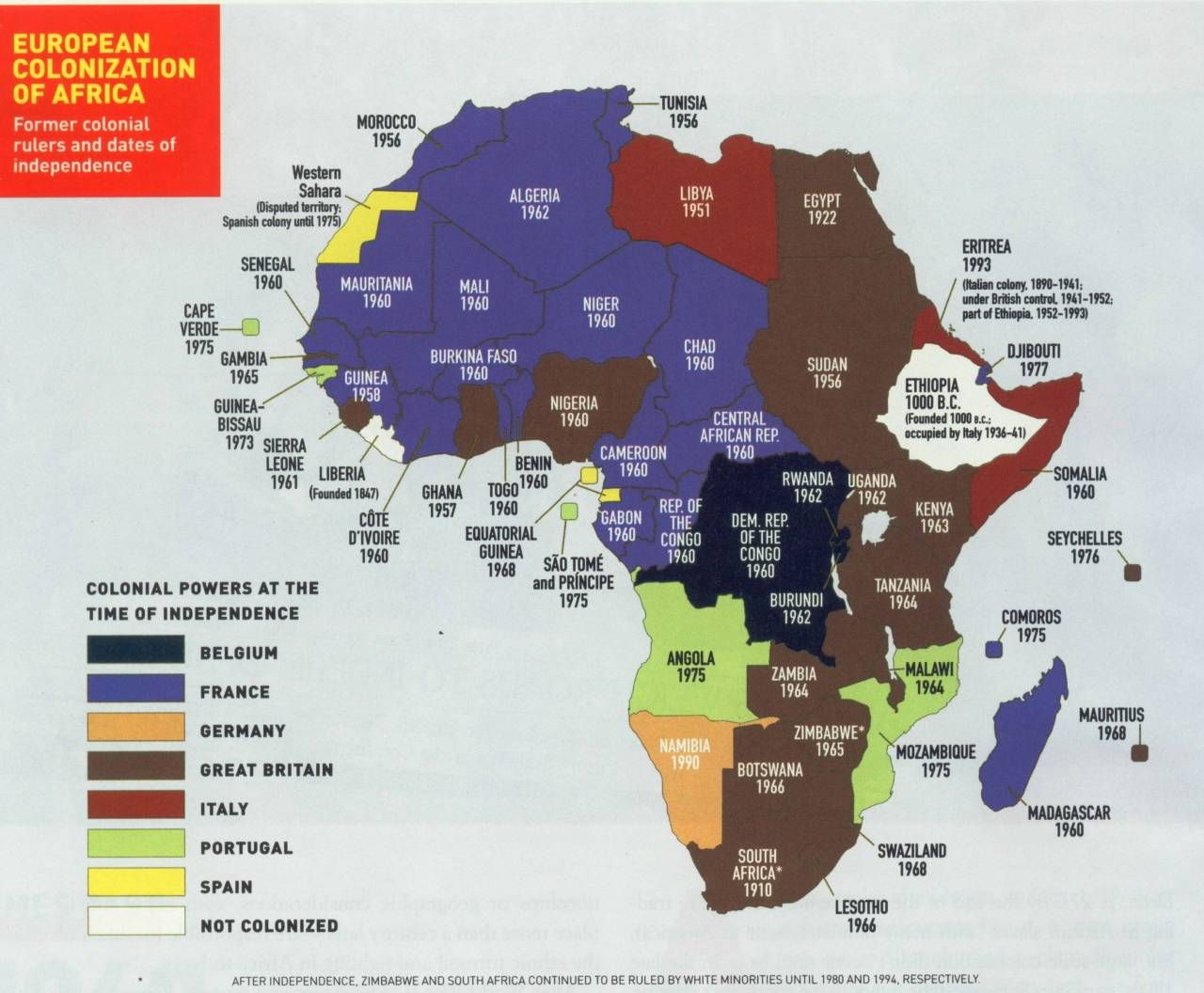 thecartoblogger: “ Africa - Former colonial rulers and dates of ...