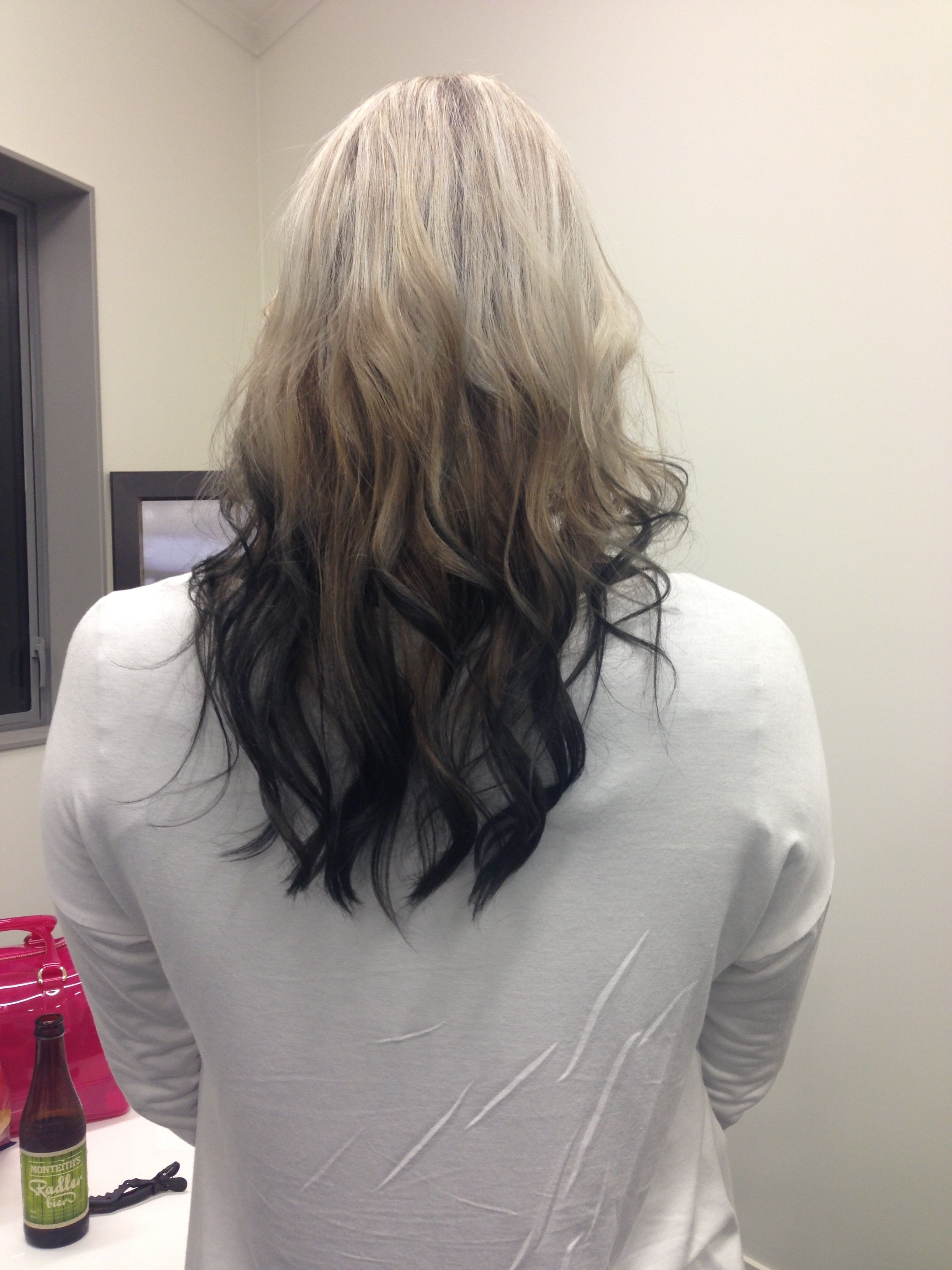 Reverse Ombre' blonde to black | White ombre hair, Black hair ombre ...