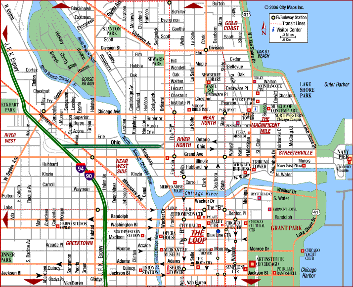 Road Map of Chicago Downtown | Chicago, Illinois