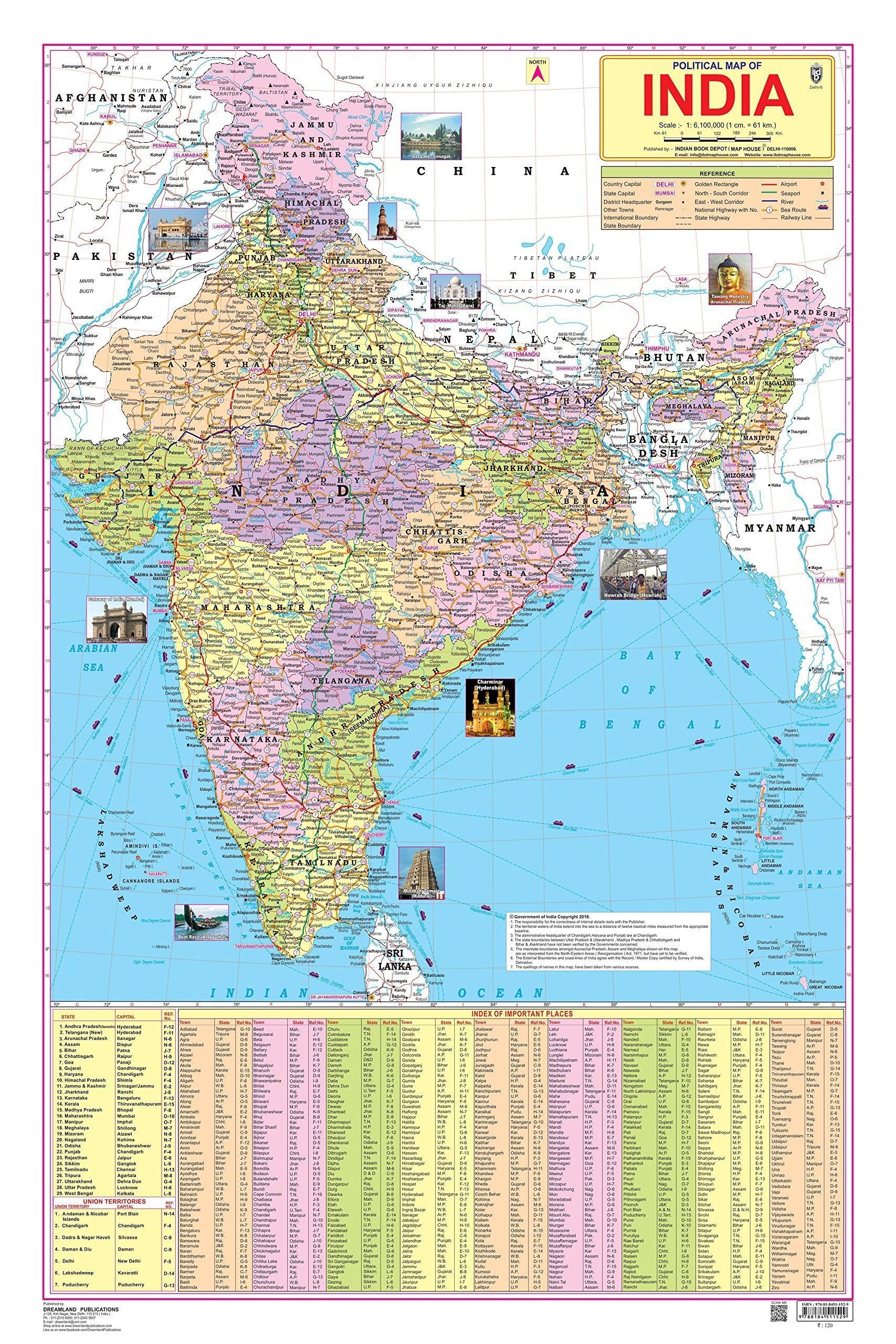 Political Map Of India With Rivers