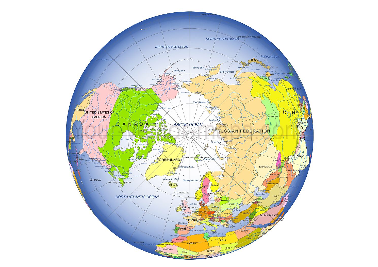 Map Of Earth From North Pole - Zip Code Map Las Vegas