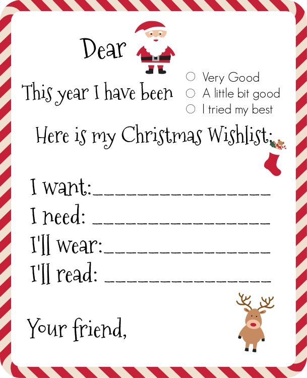 Secret Santa Wishlist Template