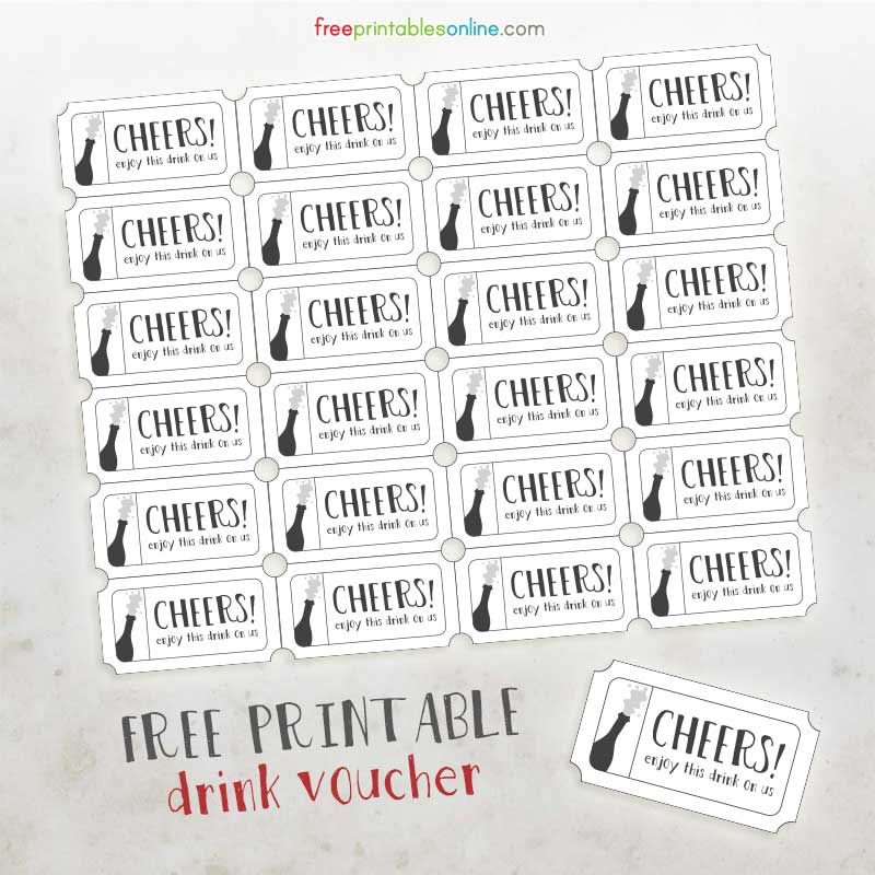 Cheers Free Printable Drink Vouchers Free Printables Online Wedding 