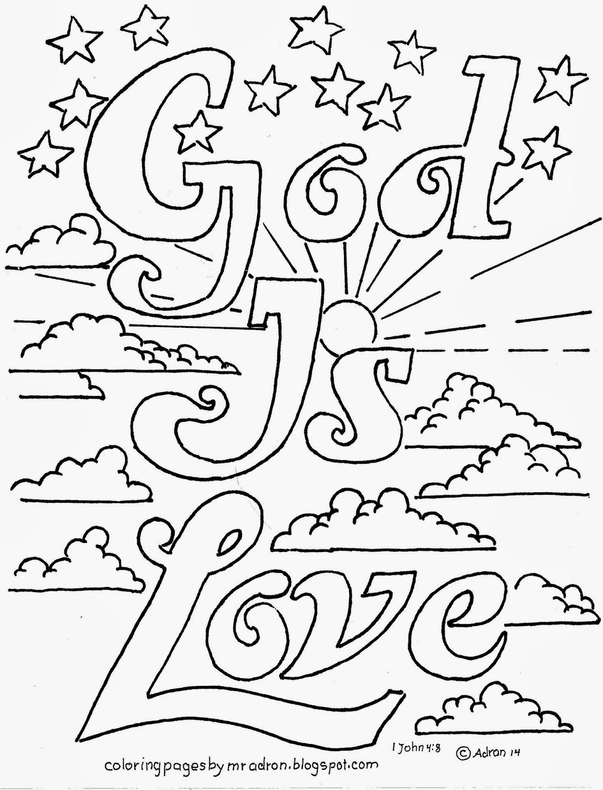 God Is Love Coloring Page