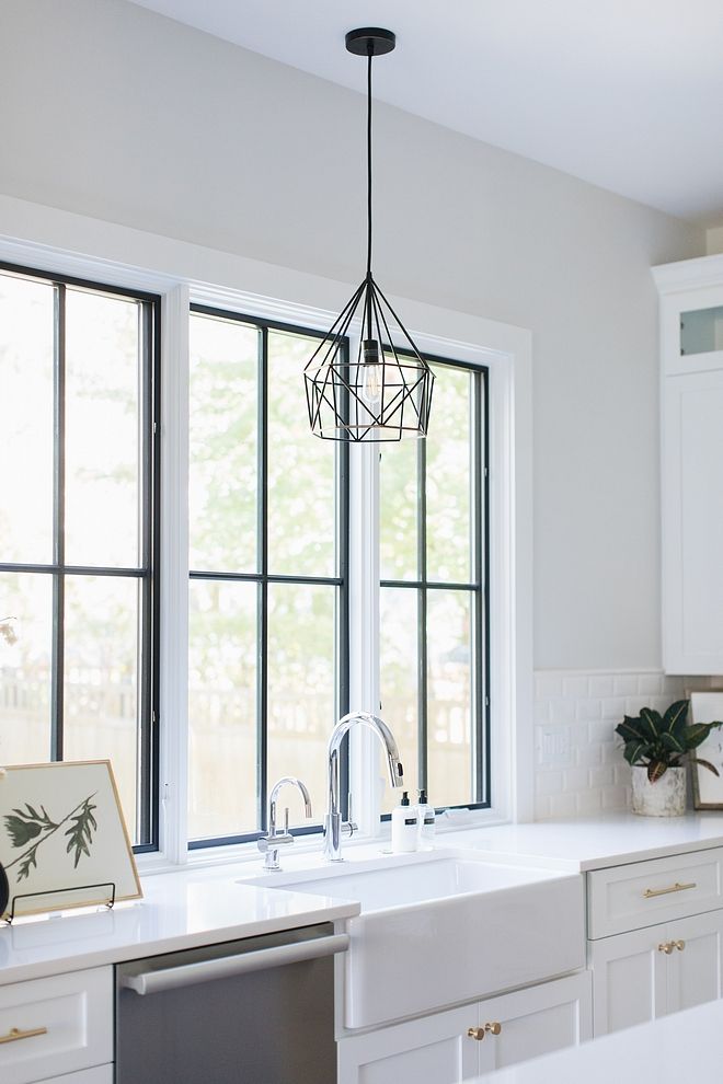 Corner Lot Modern Farmhouse Kitchen sink lighting, Light above