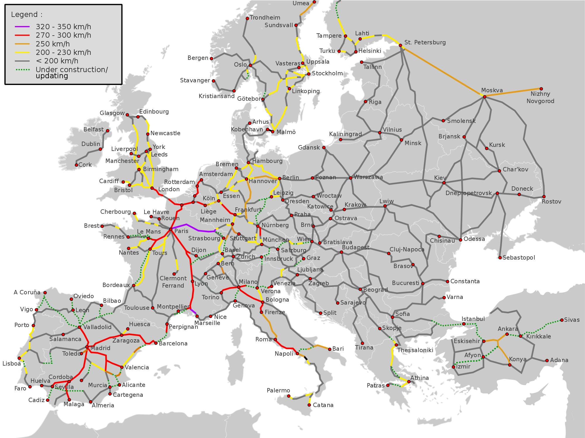 Europe High Speed Rail Map – Topographic Map of Usa with States