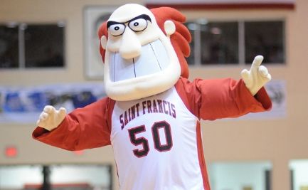 St. Francis University Red Flash Mascot Frankie the Friar