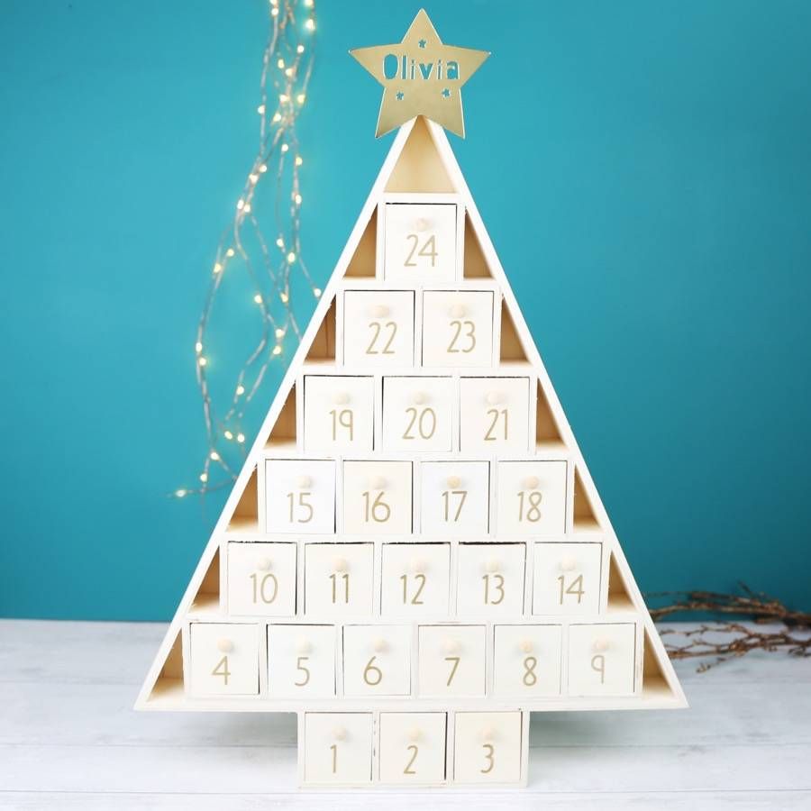 Personalised Wooden Christmas Tree Advent Calendar | Christmas tree ...