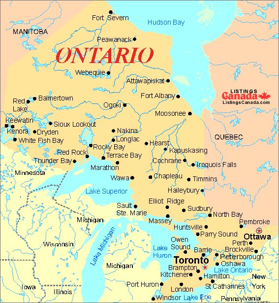 Towns and Cities in Ontario | Ontario map, Ontario city, Ontario