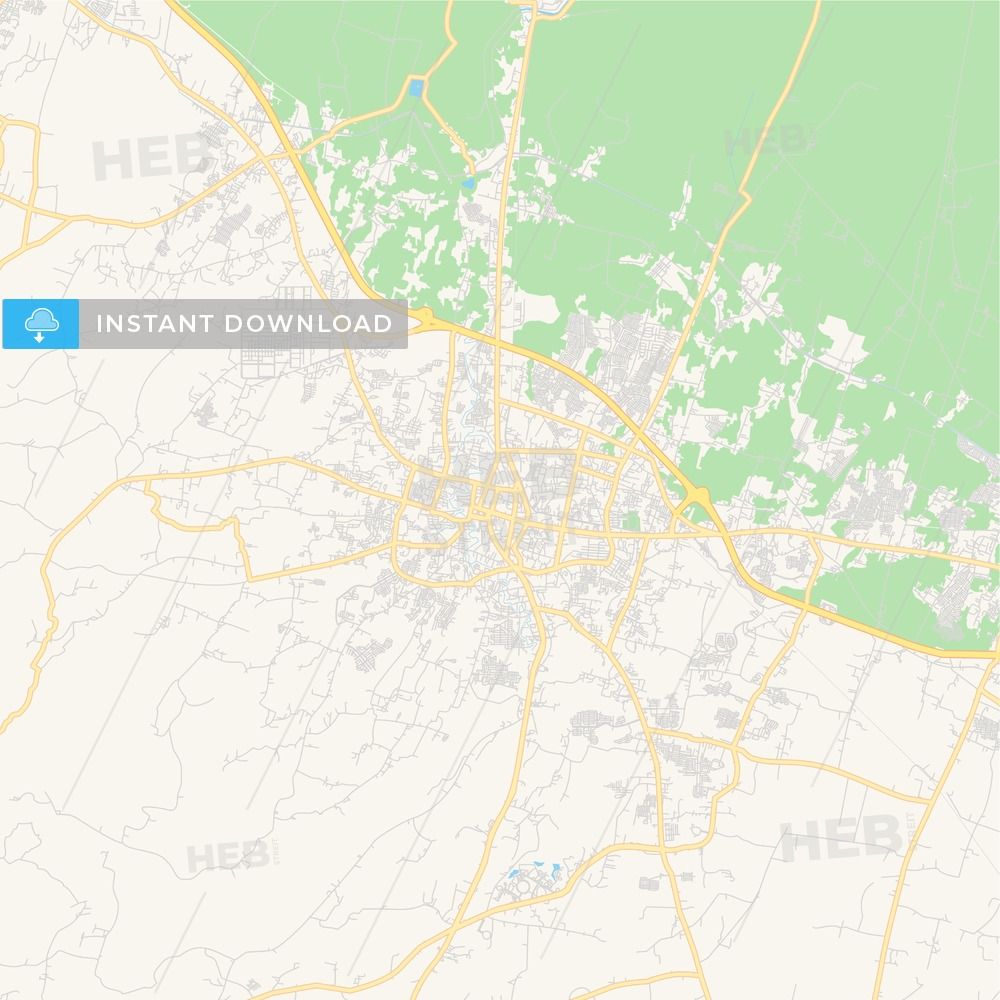 Printable street map of Serang, Indonesia - HEBSTREITS Sketches ...