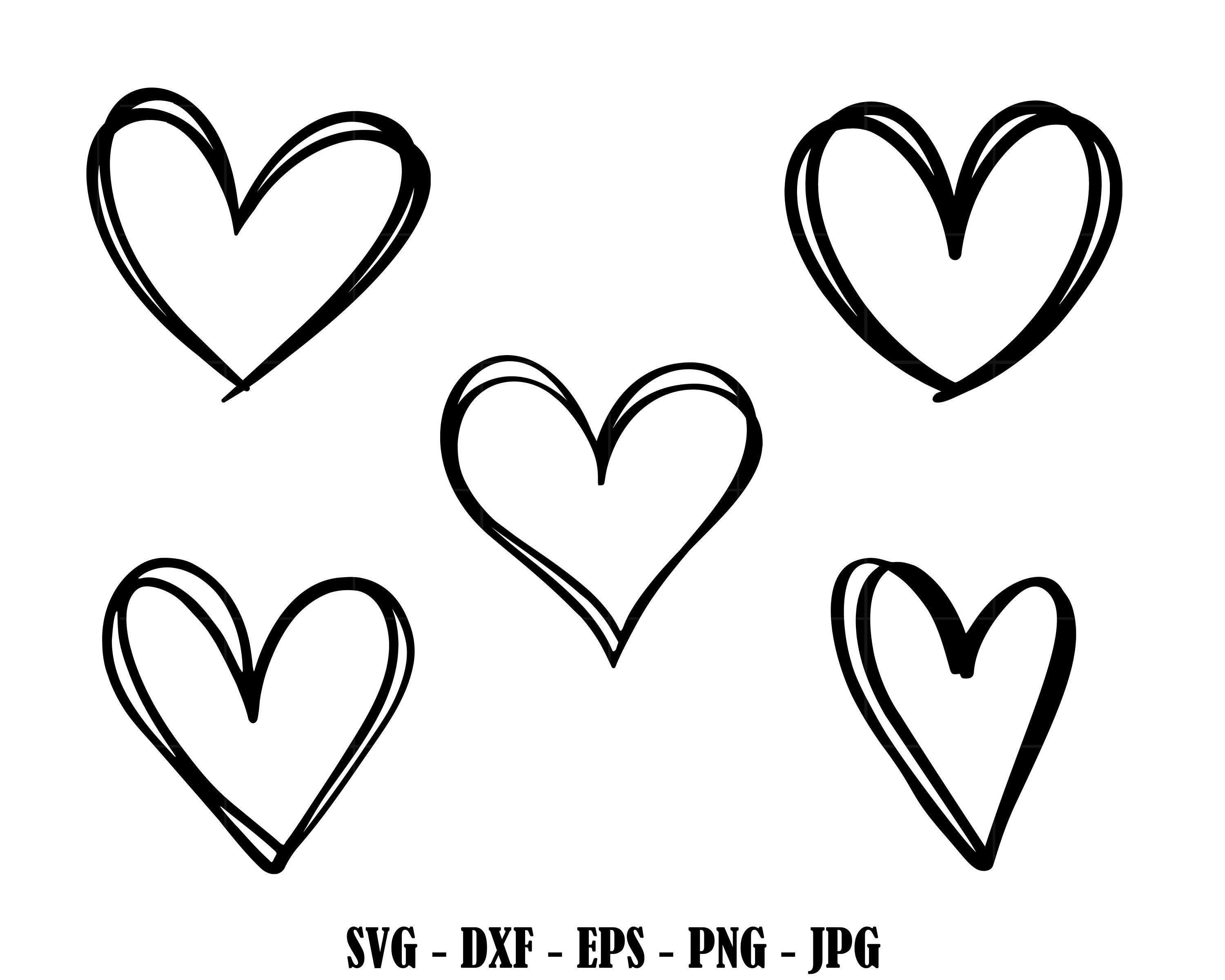 Heart svg bundle hand drawn heart svg png scribble heart svg doodle ...