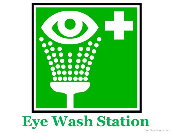 Printable Eye Wash Station Sign Eye Wash Station, Industrial Signs ...