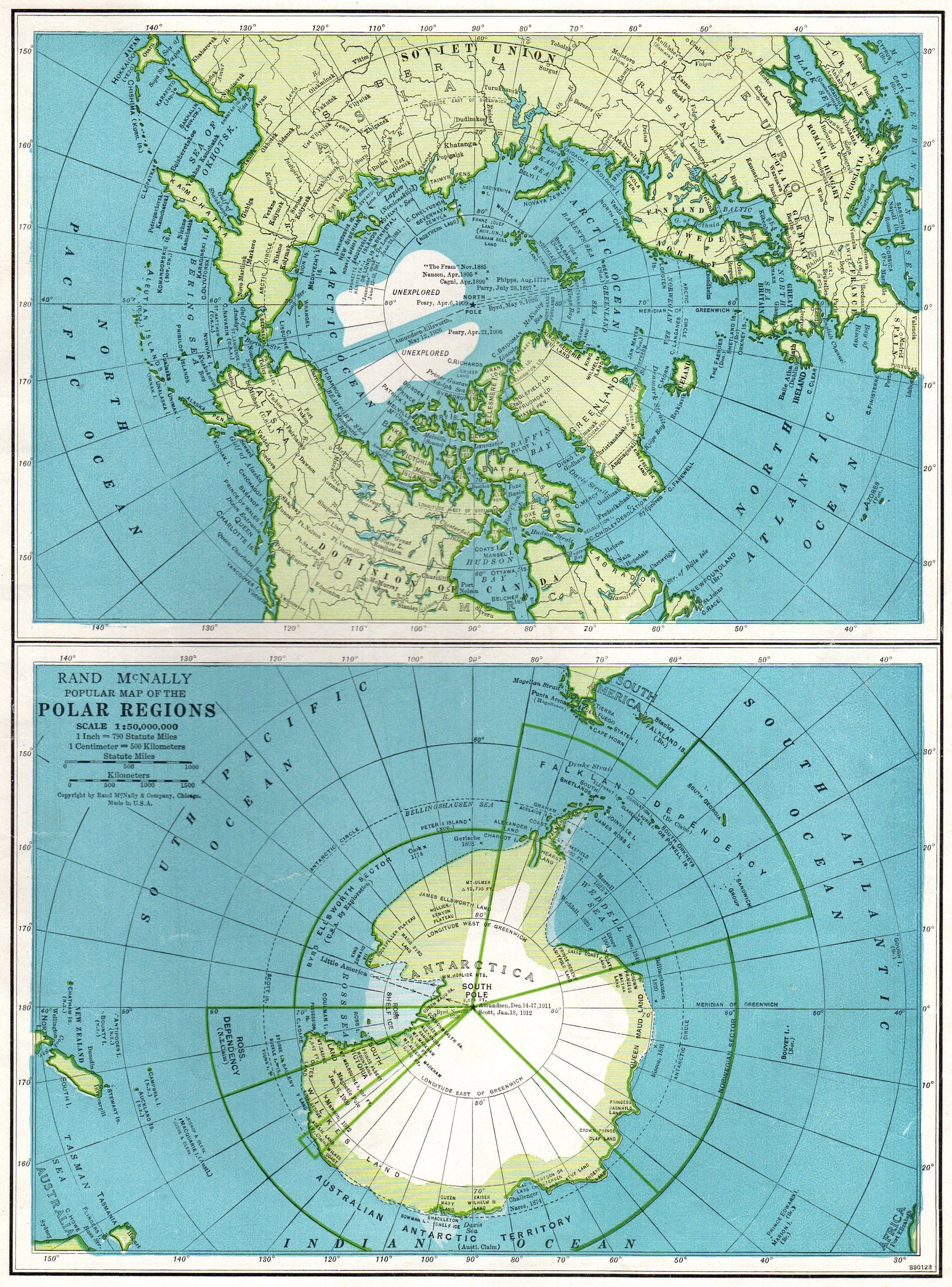 World Map With North And South Pole