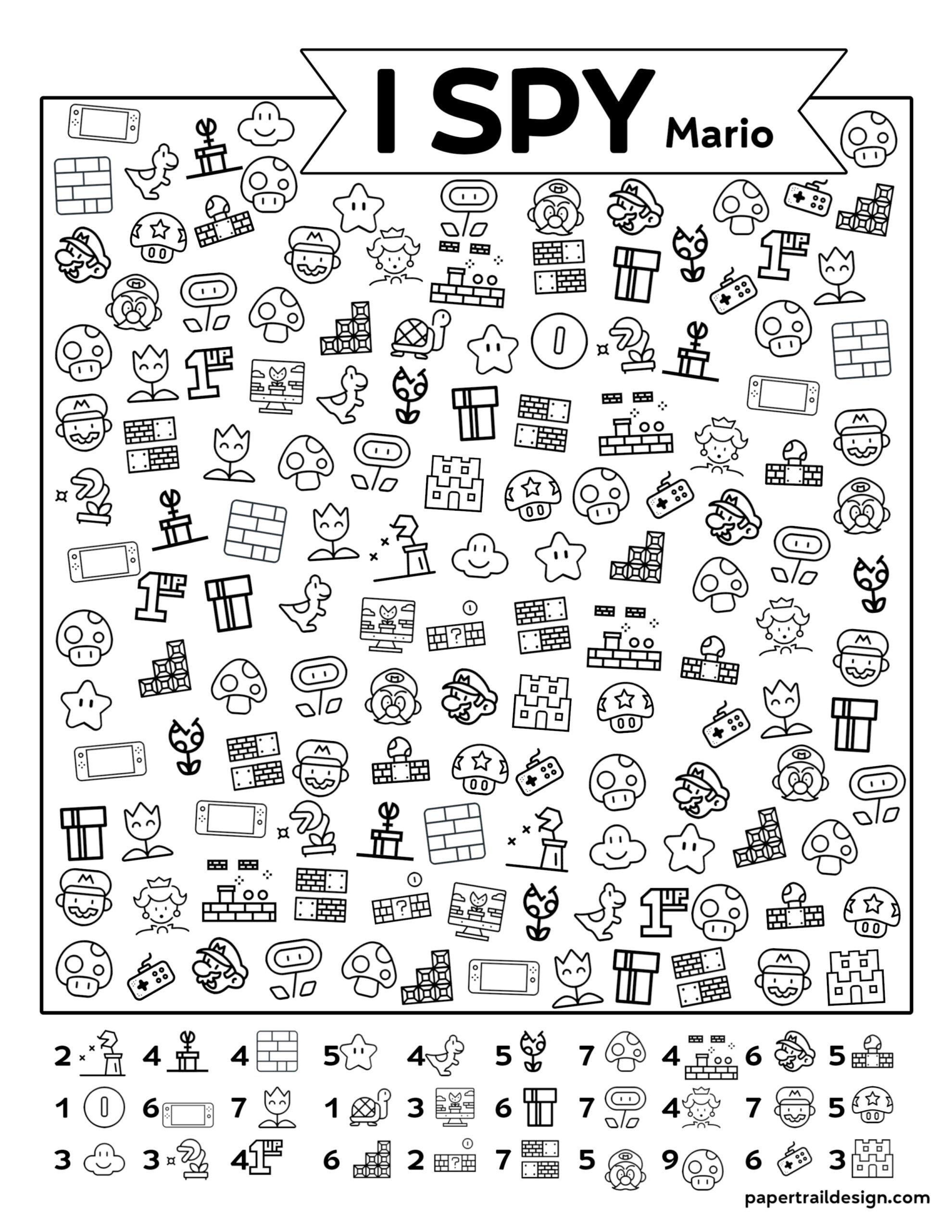 Free printable i spy super mario activity – Artofit