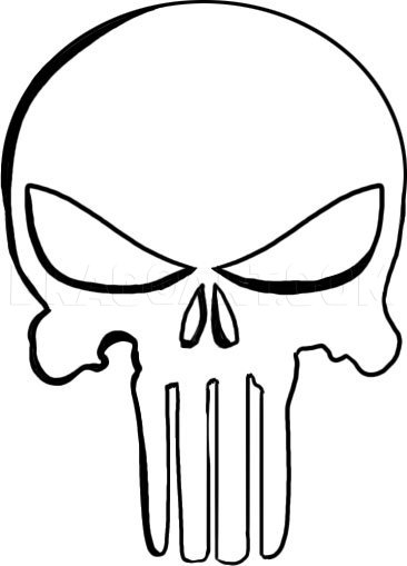 How To Draw The Punisher Skull, Step by Step, Drawing Guide, by Dawn ...