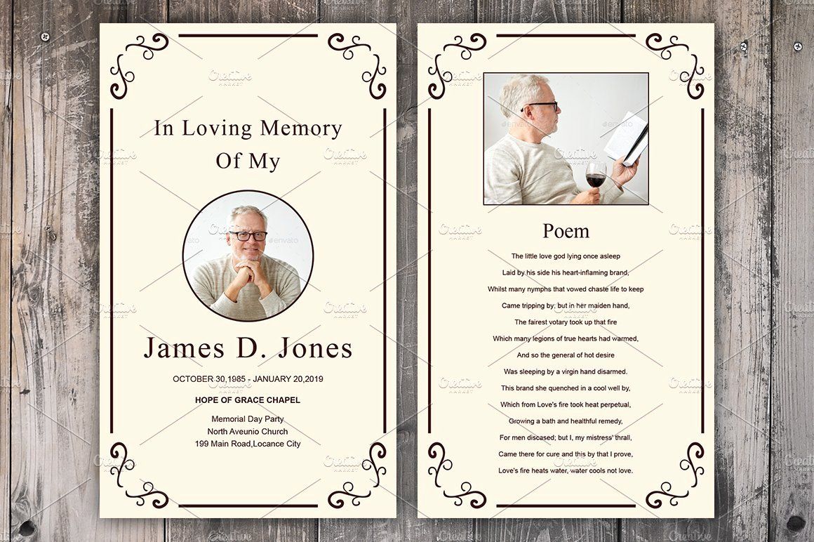 Free Printable Memorial Card Template - Printable World Holiday