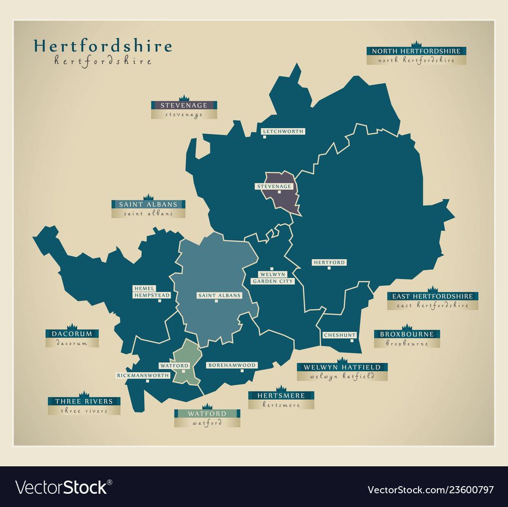 Map Of Hertfordshire And Bedfordshire - Los Angeles County Assessor Map