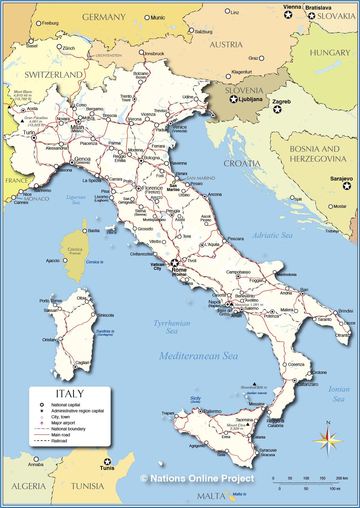 Map of Italy | Italy map, Detailed map of italy, Map of italy regions