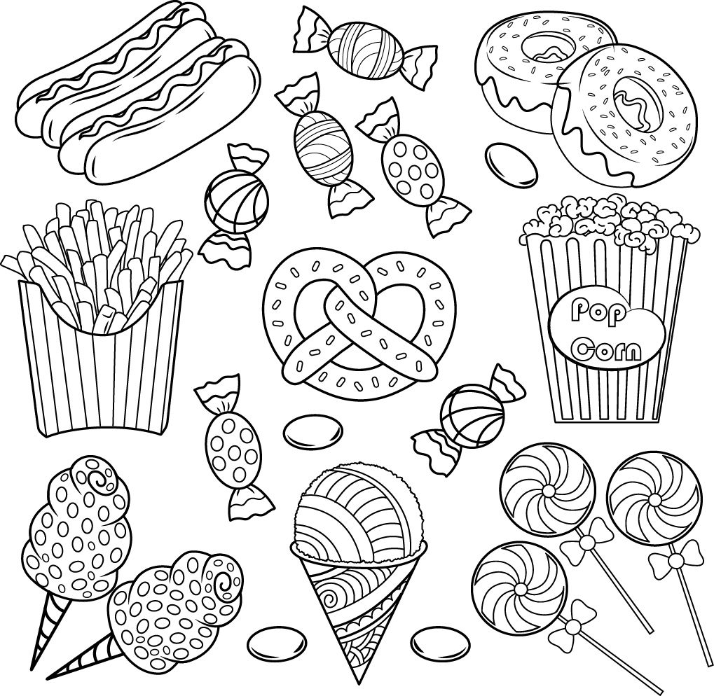 Pin by Barbara on coloring food, drinks | Food coloring pages, Coloring ...