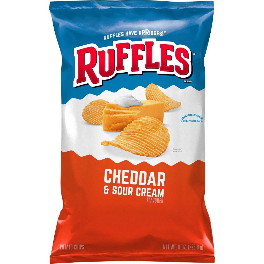 Ruffles Cheddar And Sour Cream Chips - 8oz | Ruffles potato chips, Sour ...