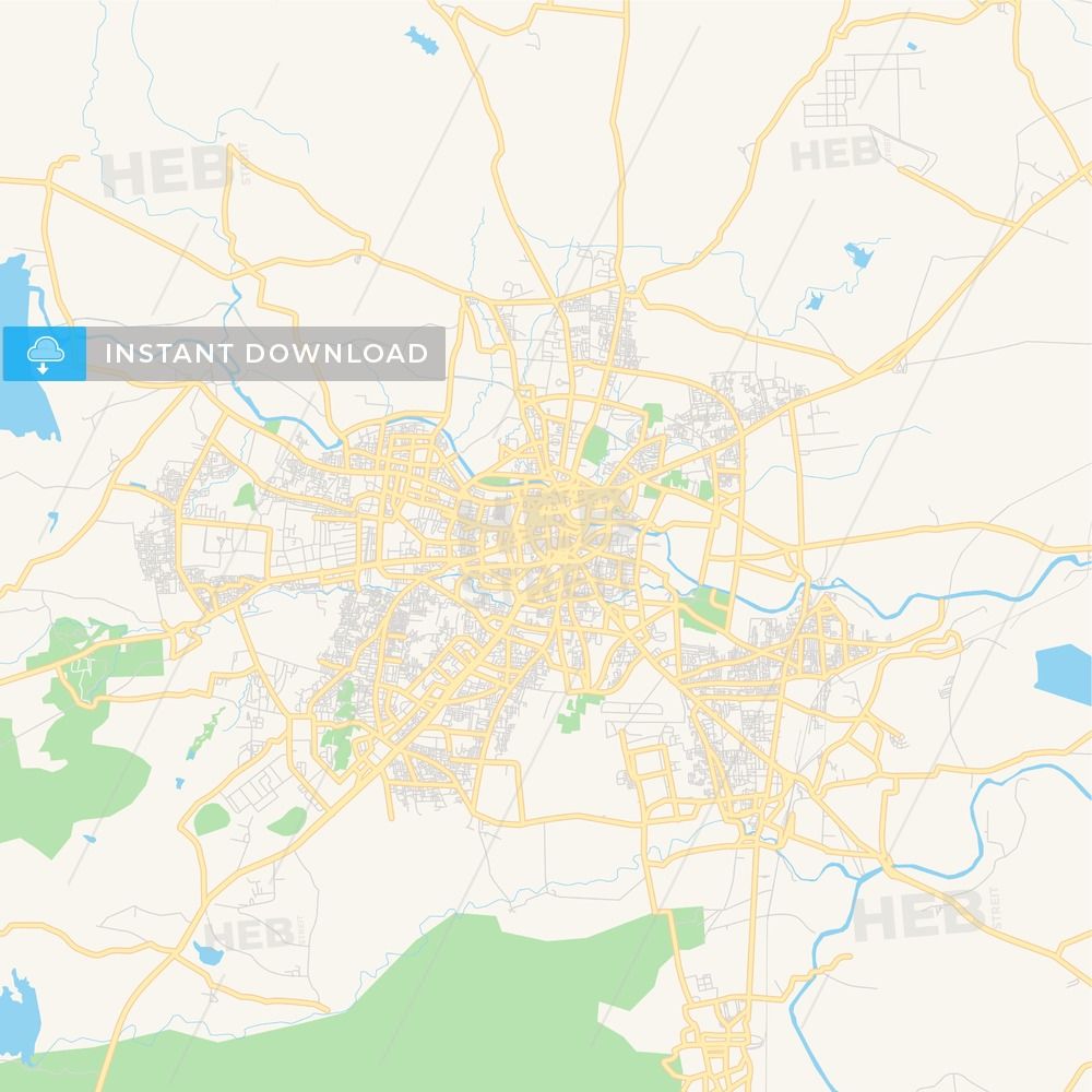 Printable street map of Nashik, India - HEBSTREITS Sketches